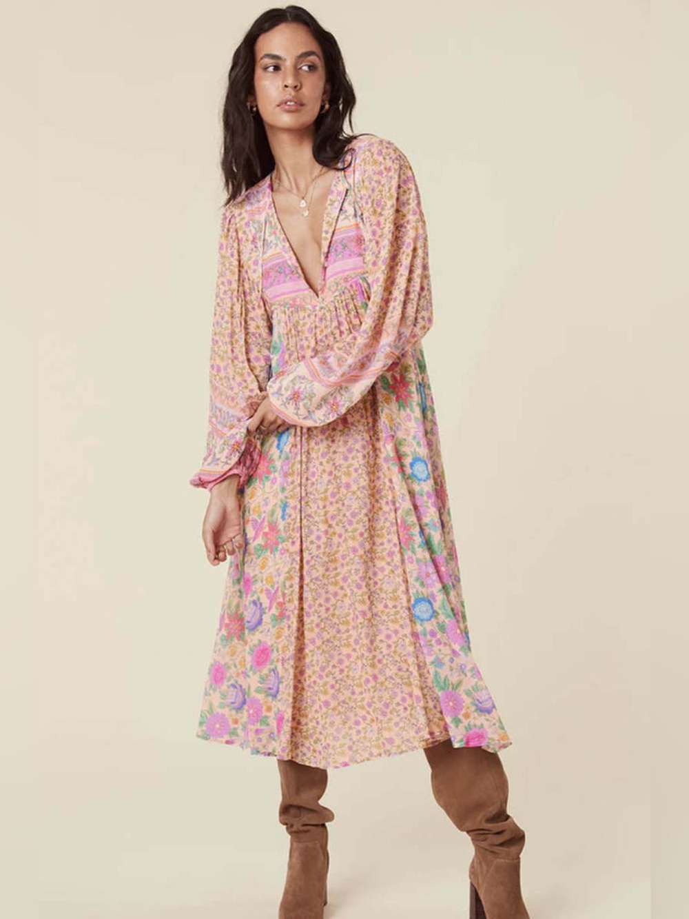 SPELL & The Gypsy Collective Mossy Patchwork dress